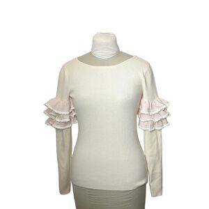 Club Monaco Ruffle Sleeve Sweater